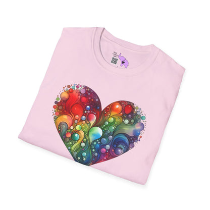 Color Burst Heart Adult T-shirt