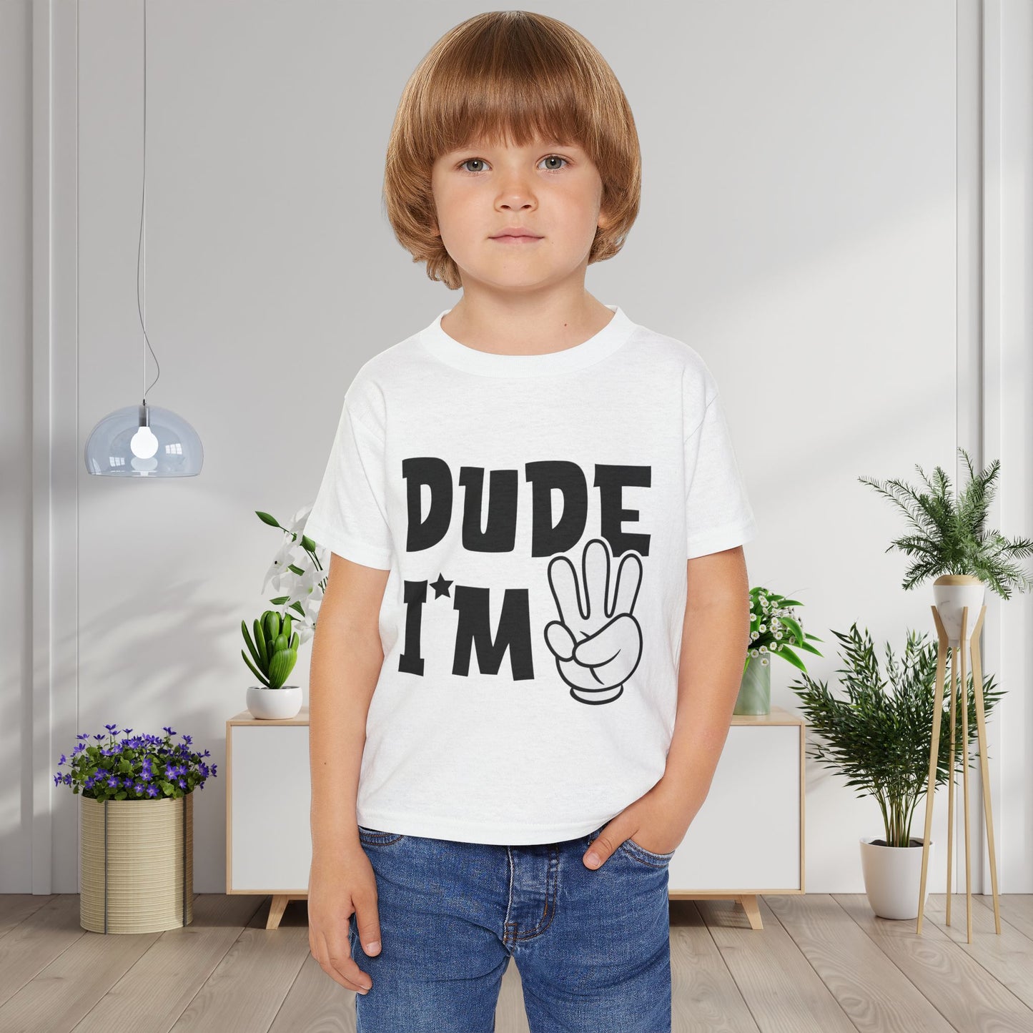 Dude I'm 3 Heavy Cotton™ Toddler T-shirt
