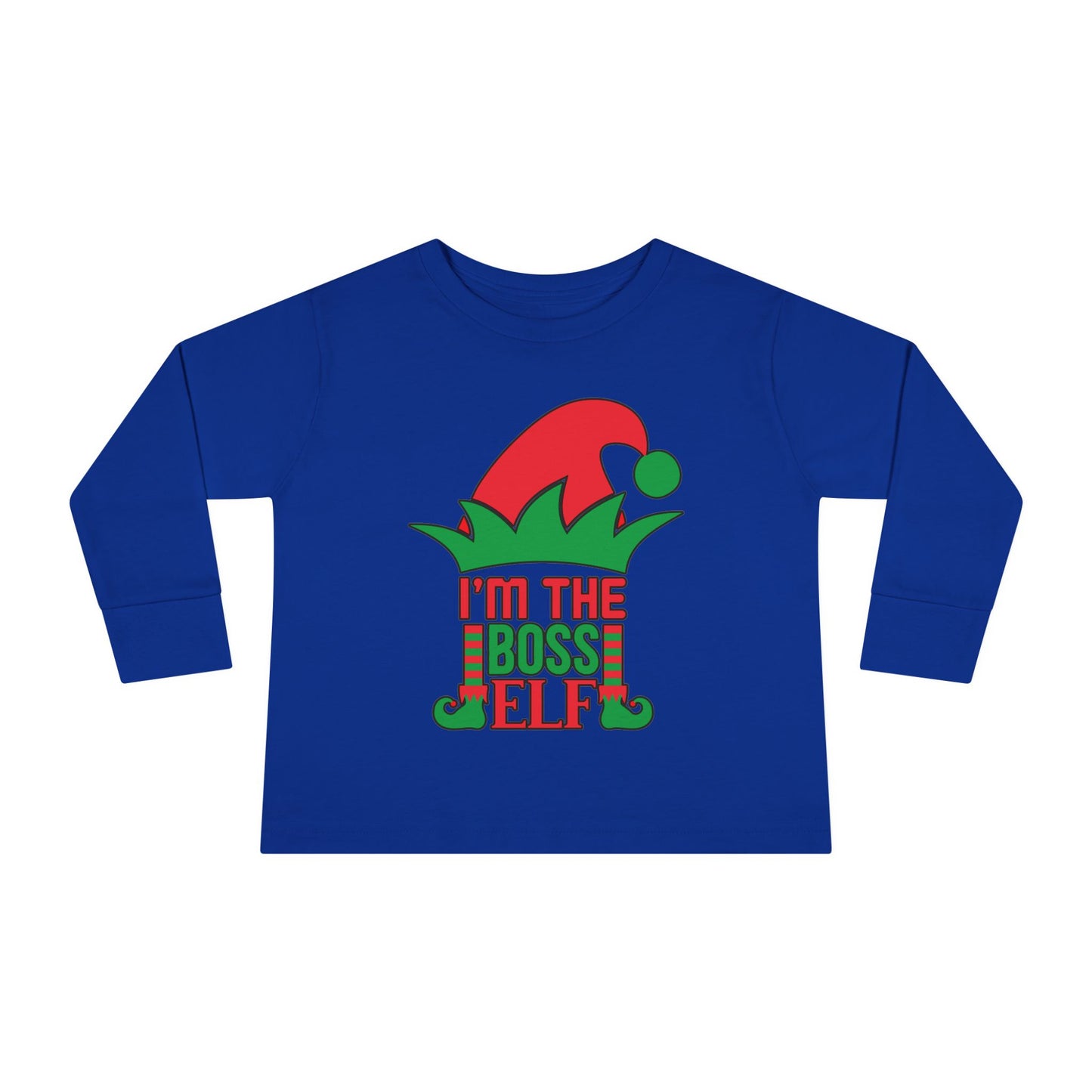 I'm The Boss Elf Toddler Long Sleeve Tee