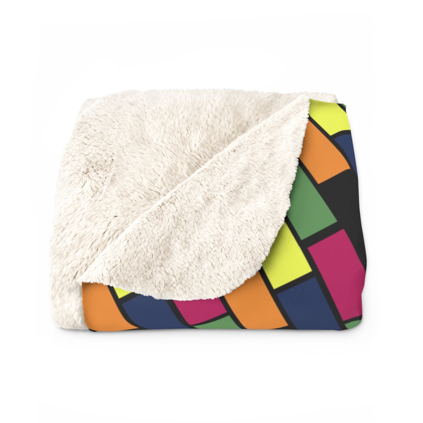 Colorful Bricks Sherpa Fleece Blanket