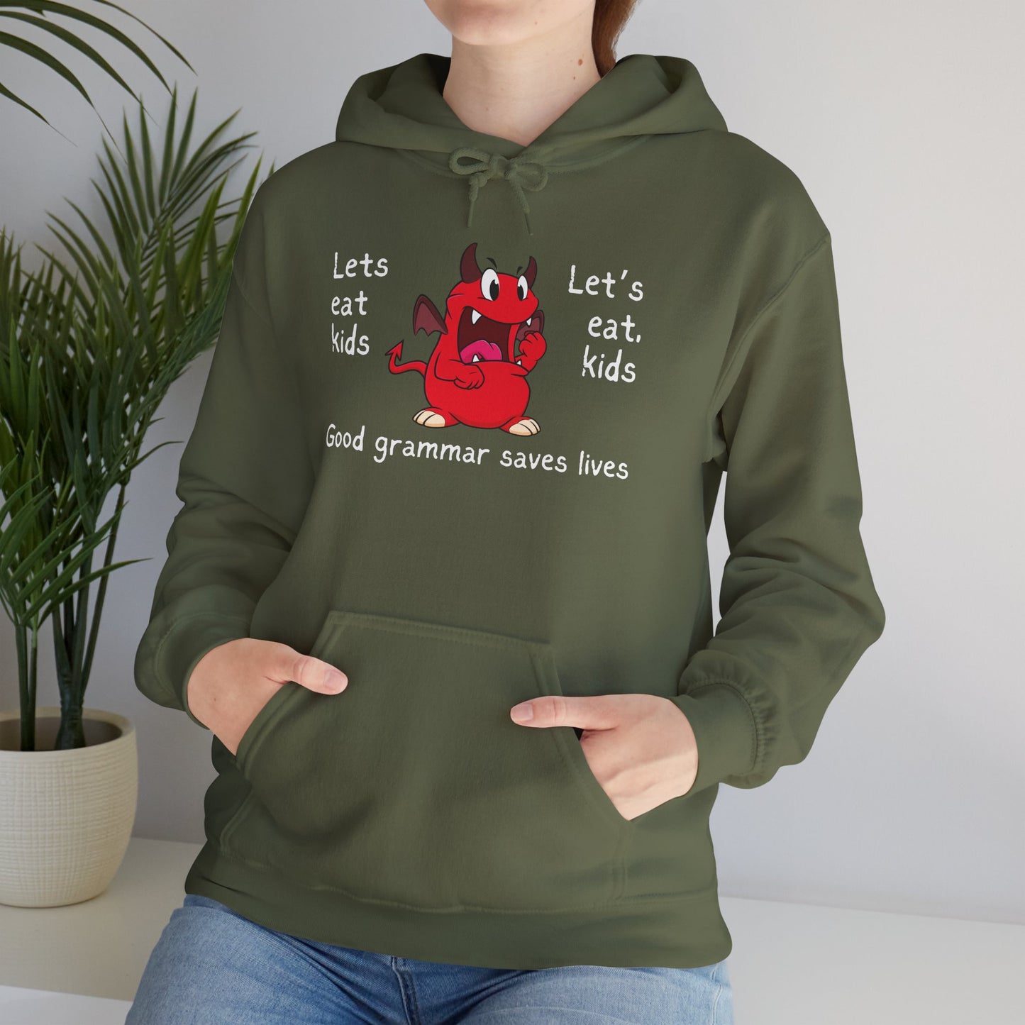 Let's Eat Kids Grammar Saves Lives Heavy Blend™ Hooded Sweatshirt