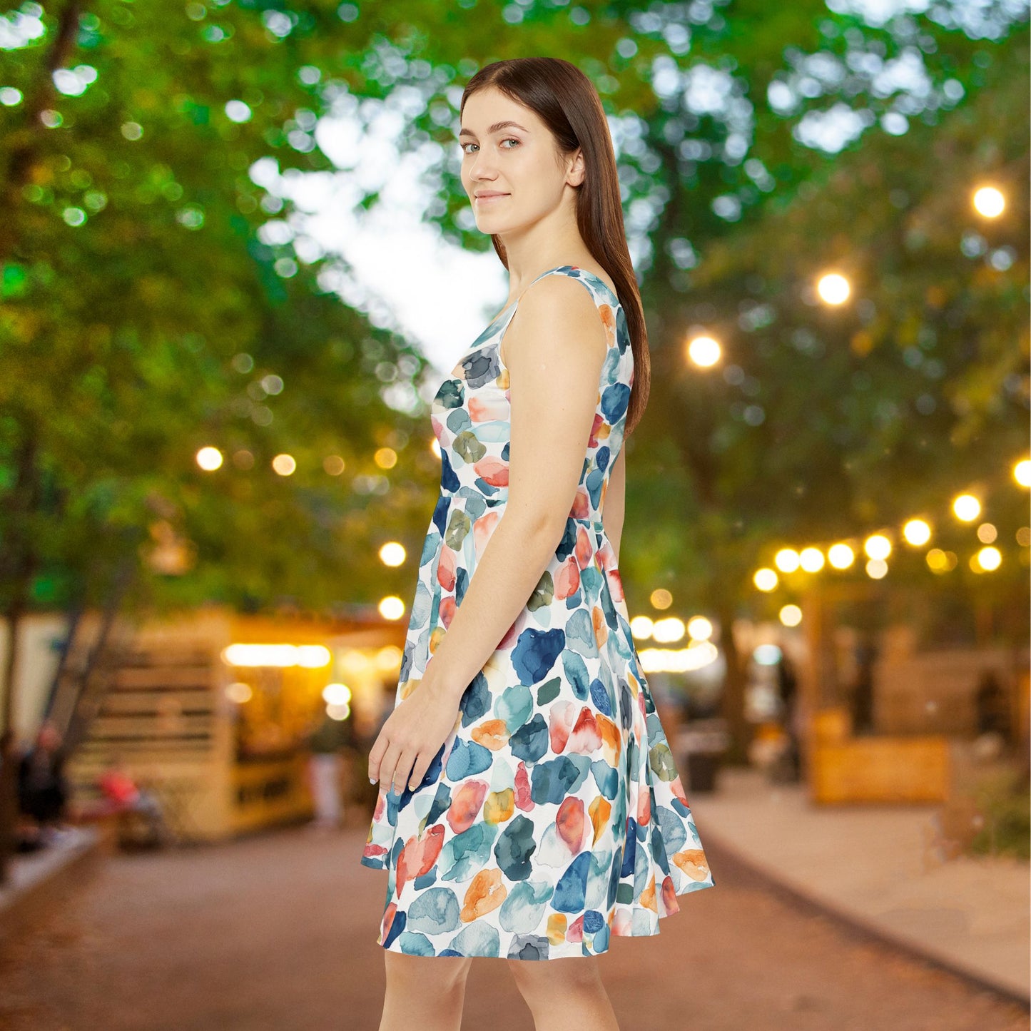 Watercolor Pebble Terrazzo Women's Skater Dress