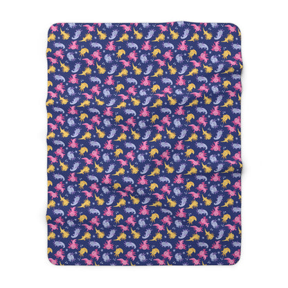 Axolotl Lagoon Sherpa Fleece Blanket
