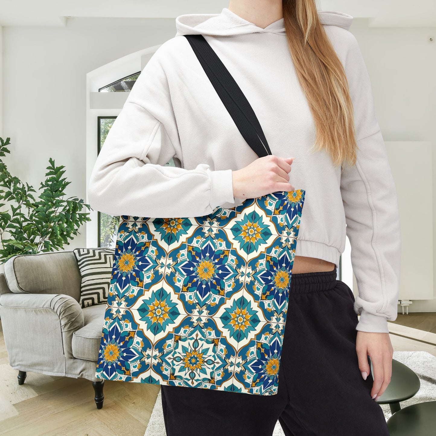 Mediterranean Lace Canvas Tote Bag