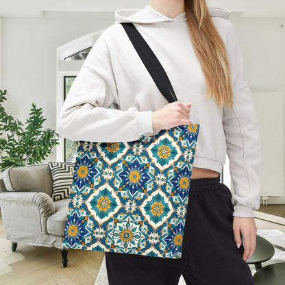 Mediterranean Lace Canvas Tote Bag