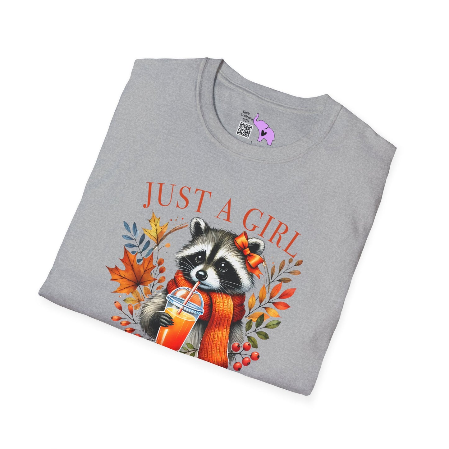 Just A Girl Who Loves Pumpkin Spice (Racoon) Adult T-shirt