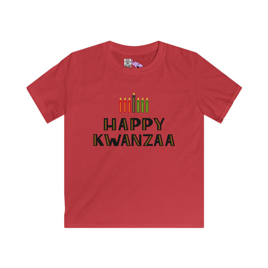 Happy Kwanzaa (Kinara) Youth Softstyle Tee