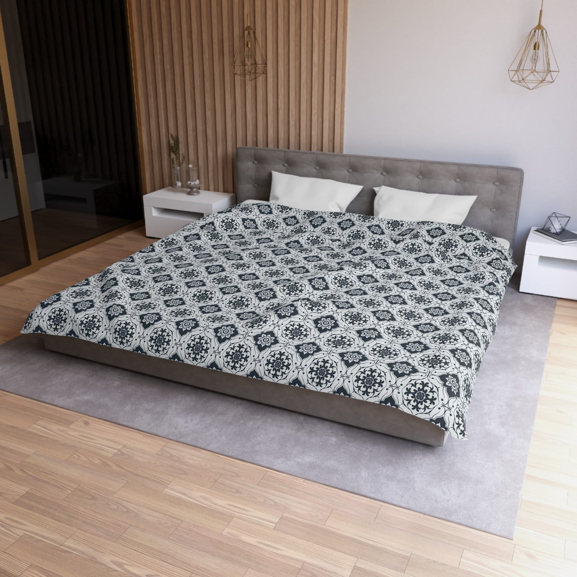 Lisbon Noir Microfiber Duvet Cover