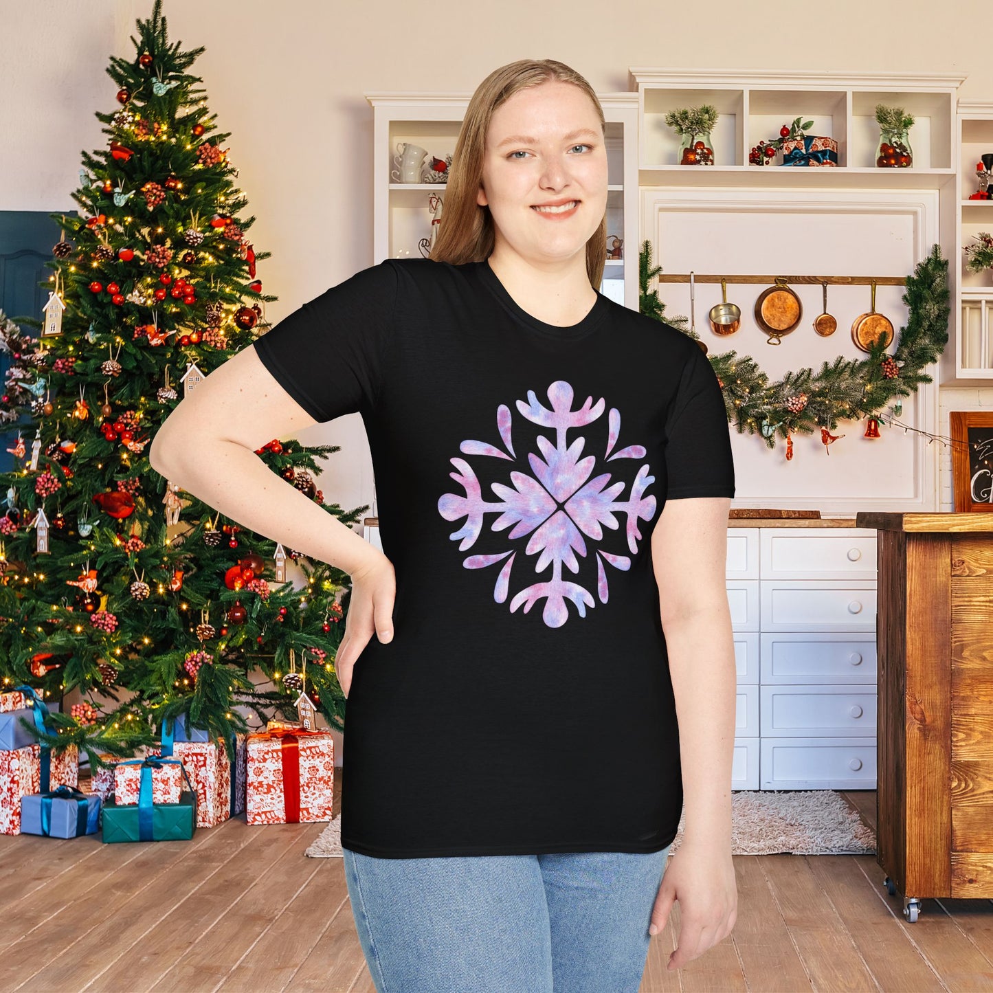 Large Snowflake 3 Adult T-shirt