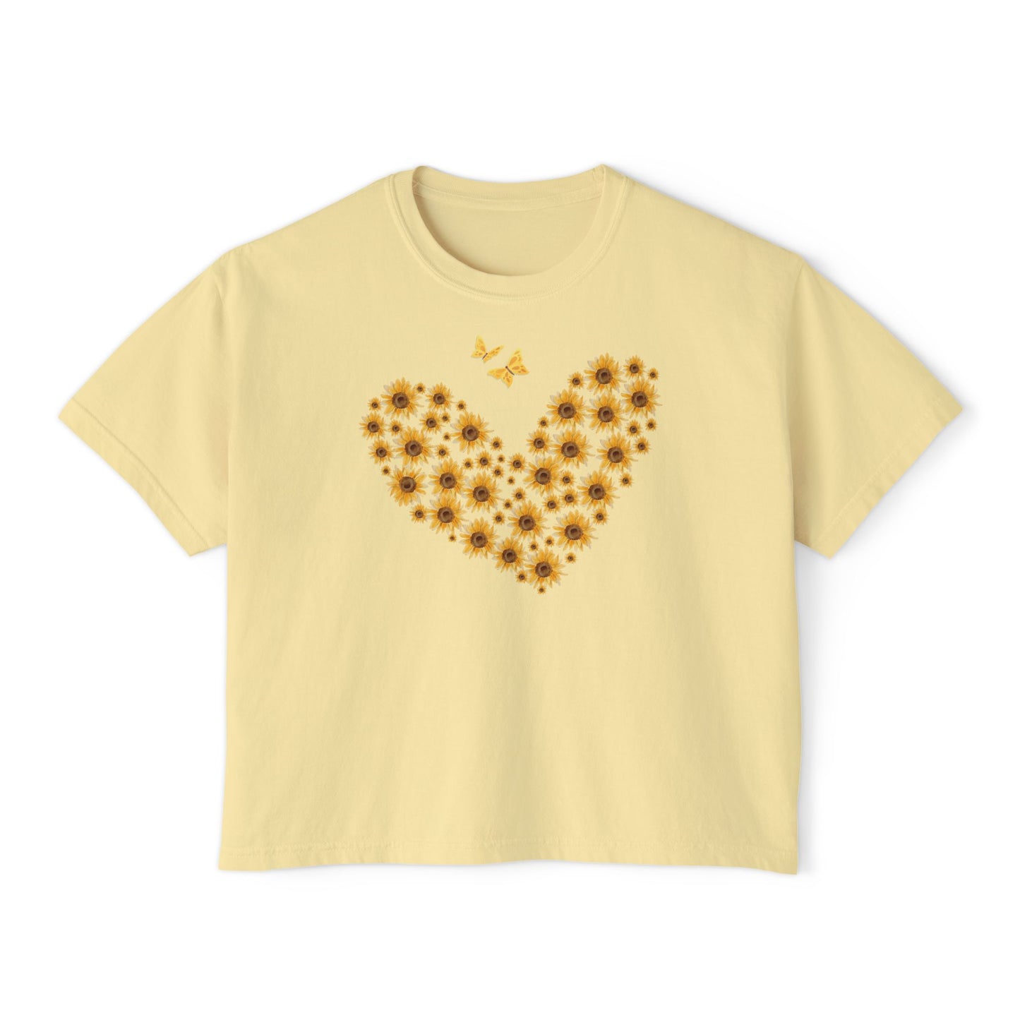 Sunflower Heart & Butterflies Women's Boxy Tee