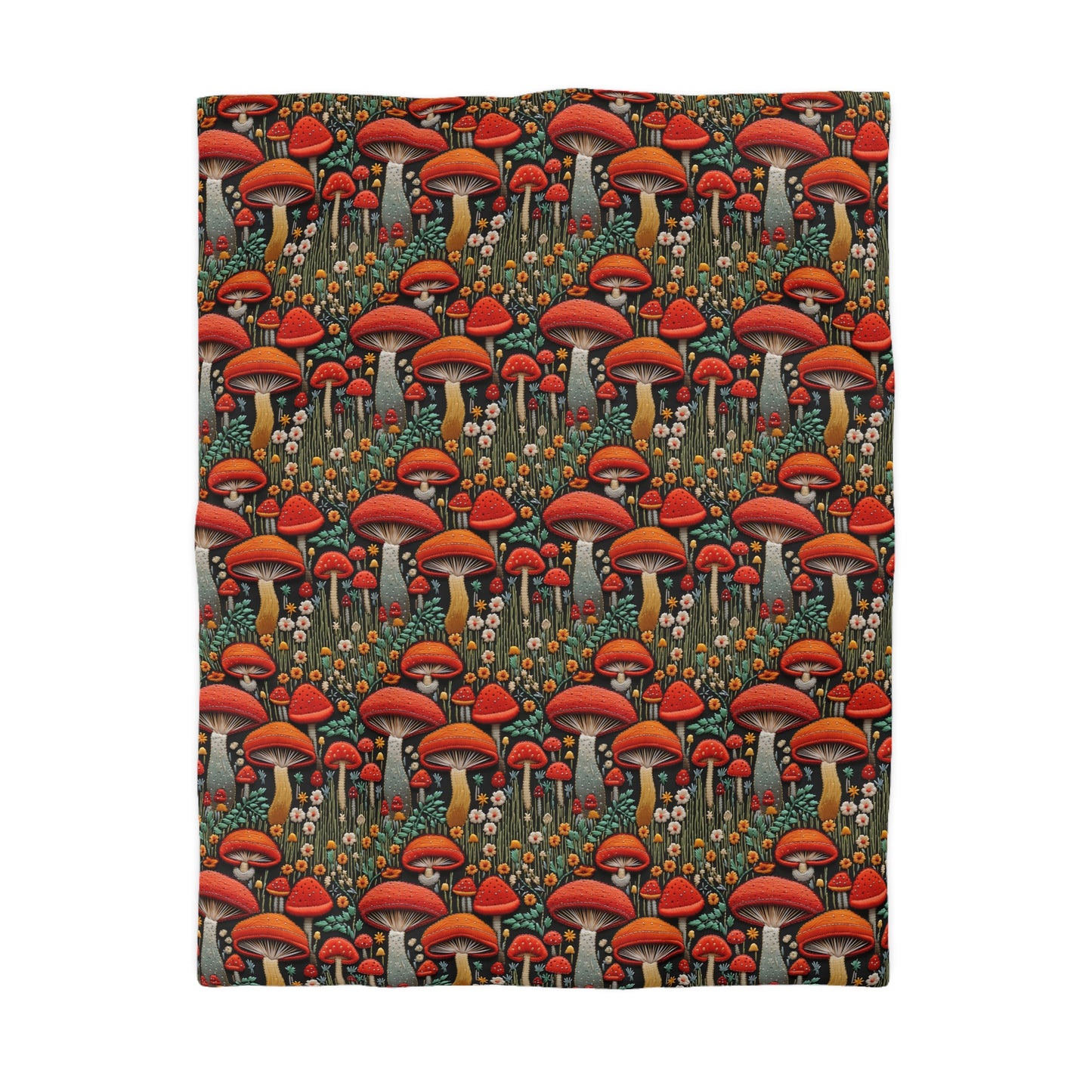 Mushroom Meadow Microfiber Duvet Cover