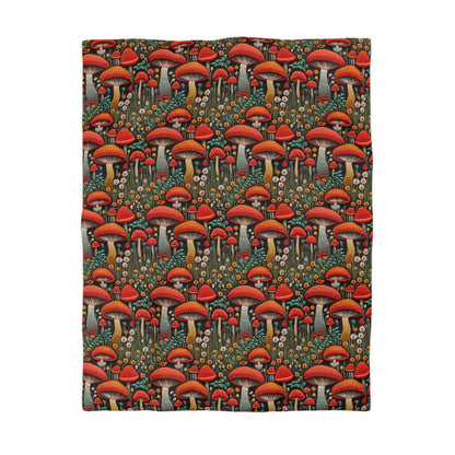 Mushroom Meadow Microfiber Duvet Cover