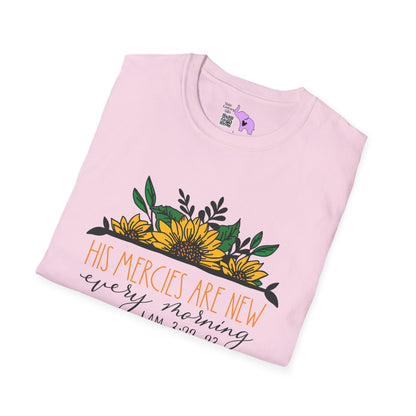 His Mercies Are New Every Morning Lam. 3:22-23 Adult T-shirt