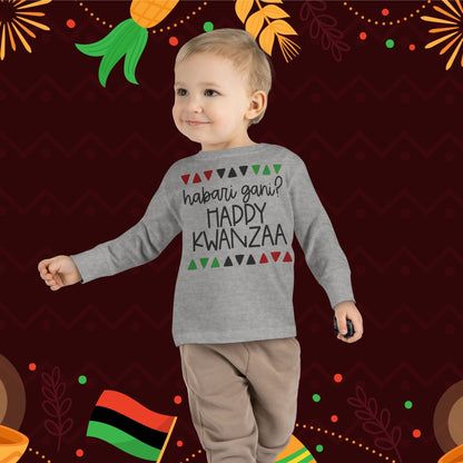 Habari Gani? Happy Kwanzaa Toddler Long Sleeve Tee