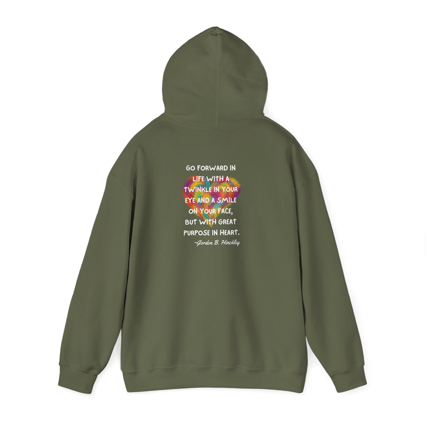 Go With Purpose In Heart Heavy Blend™ Hooded Sweatshirt