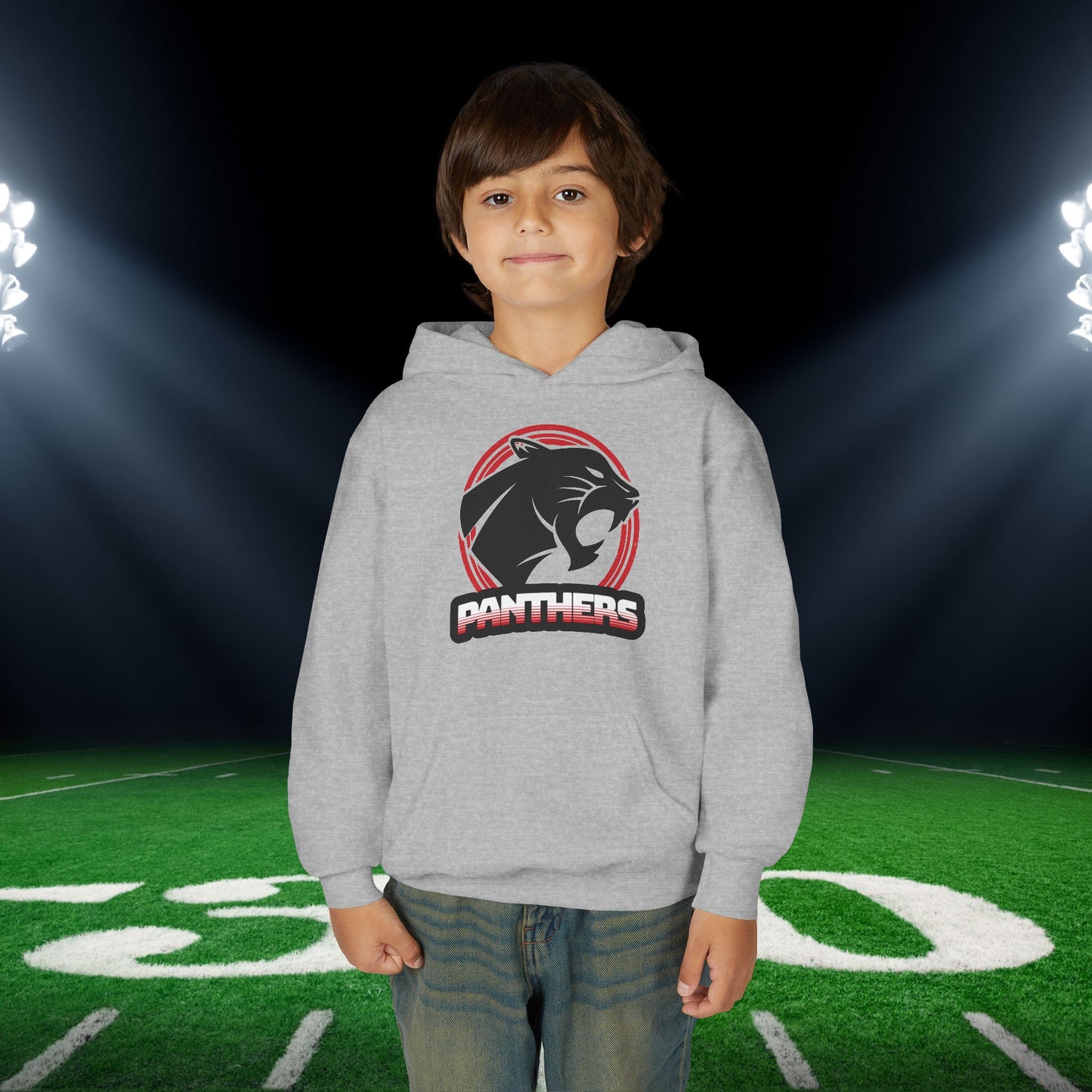 Panthers Circle Youth Heavy Blend Hoodie