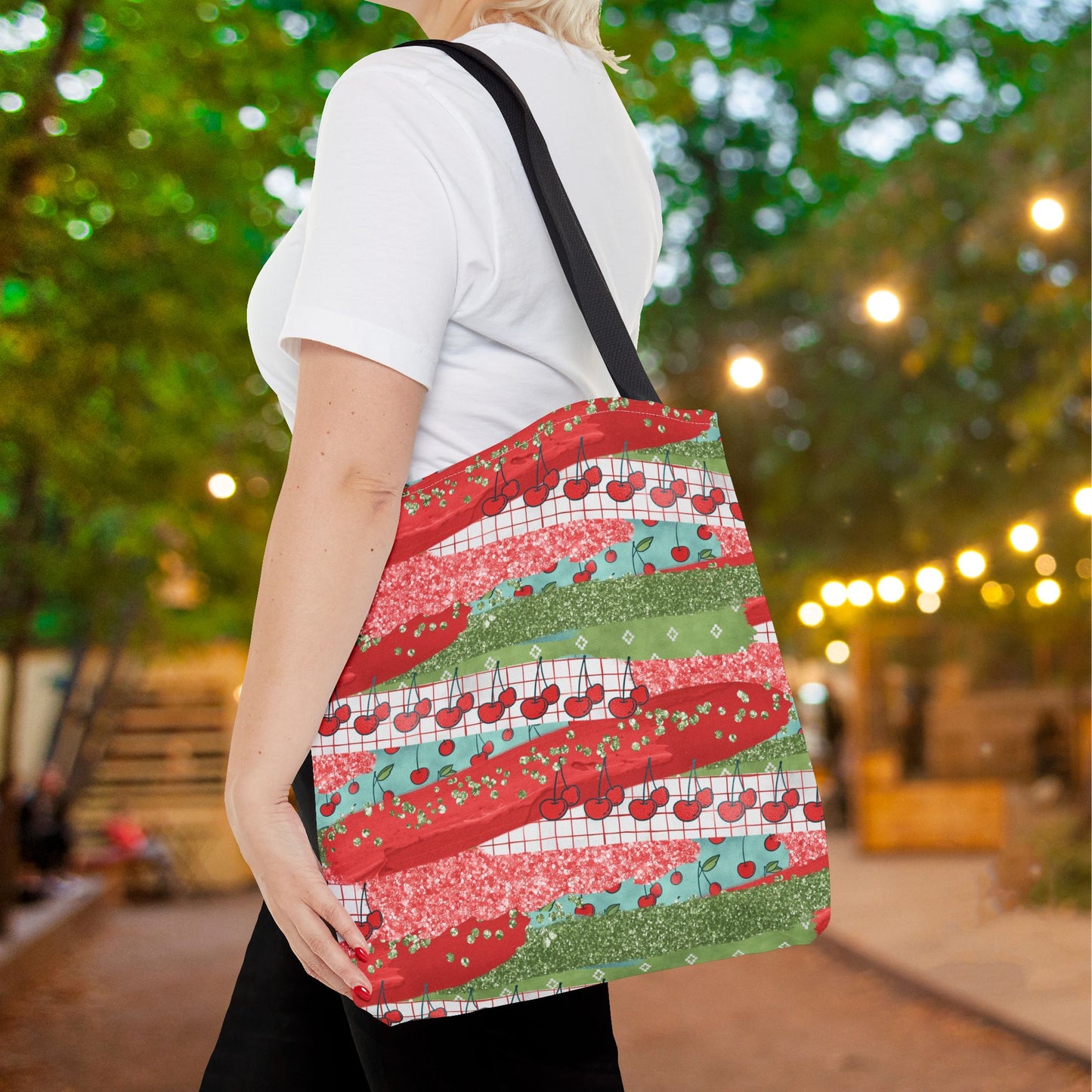Cherry Lane Canvas Tote Bag