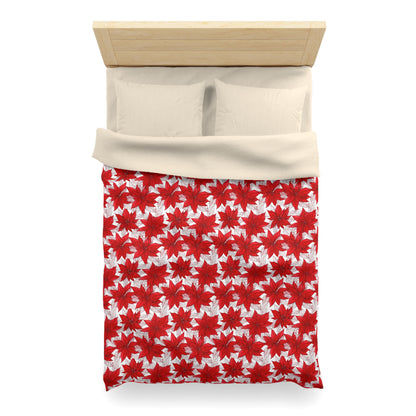 Christmas Blossom Sketch Microfiber Duvet Cover