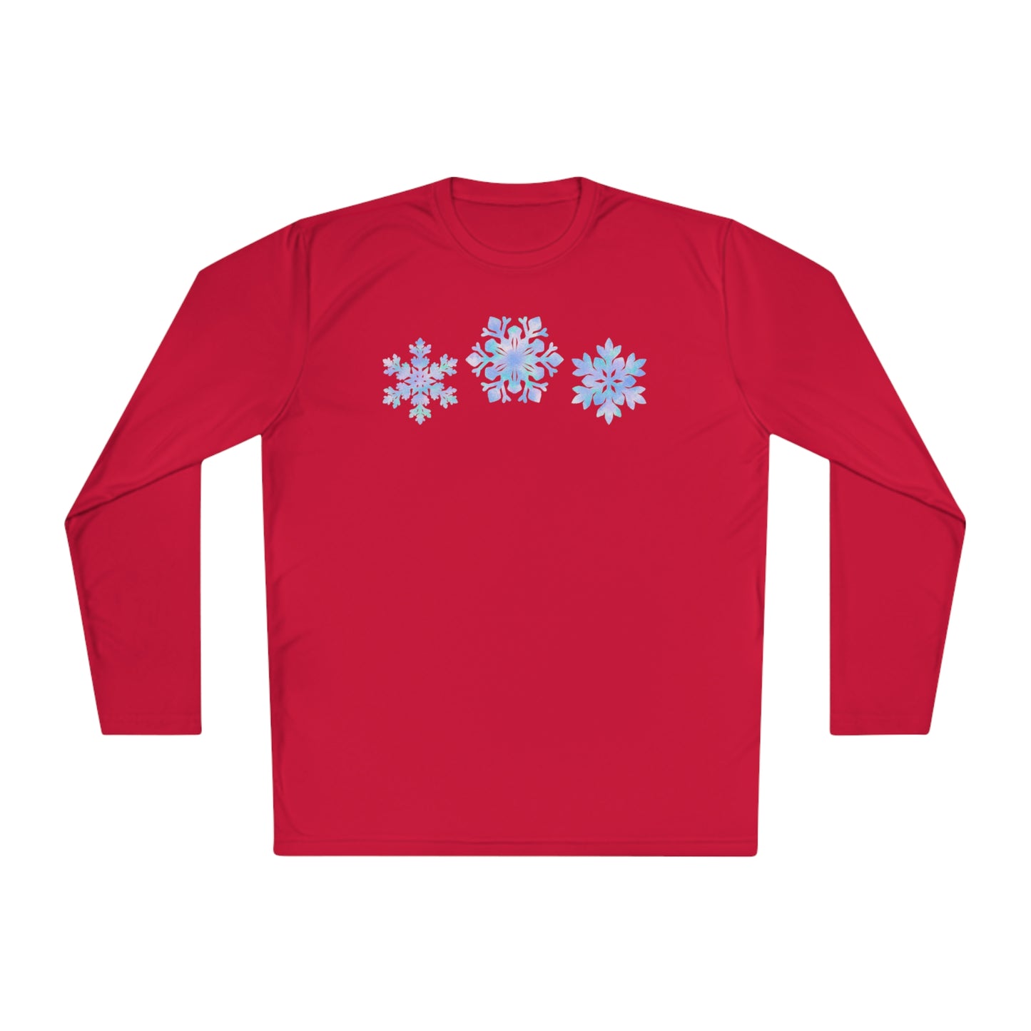 Blue Snowflakes Adult Long Sleeve Tee