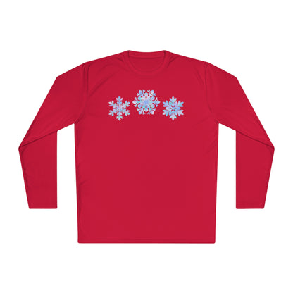 Blue Snowflakes Adult Long Sleeve Tee