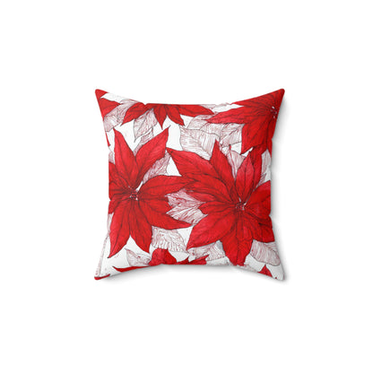 Christmas Blossom Sketch Throw Pillow