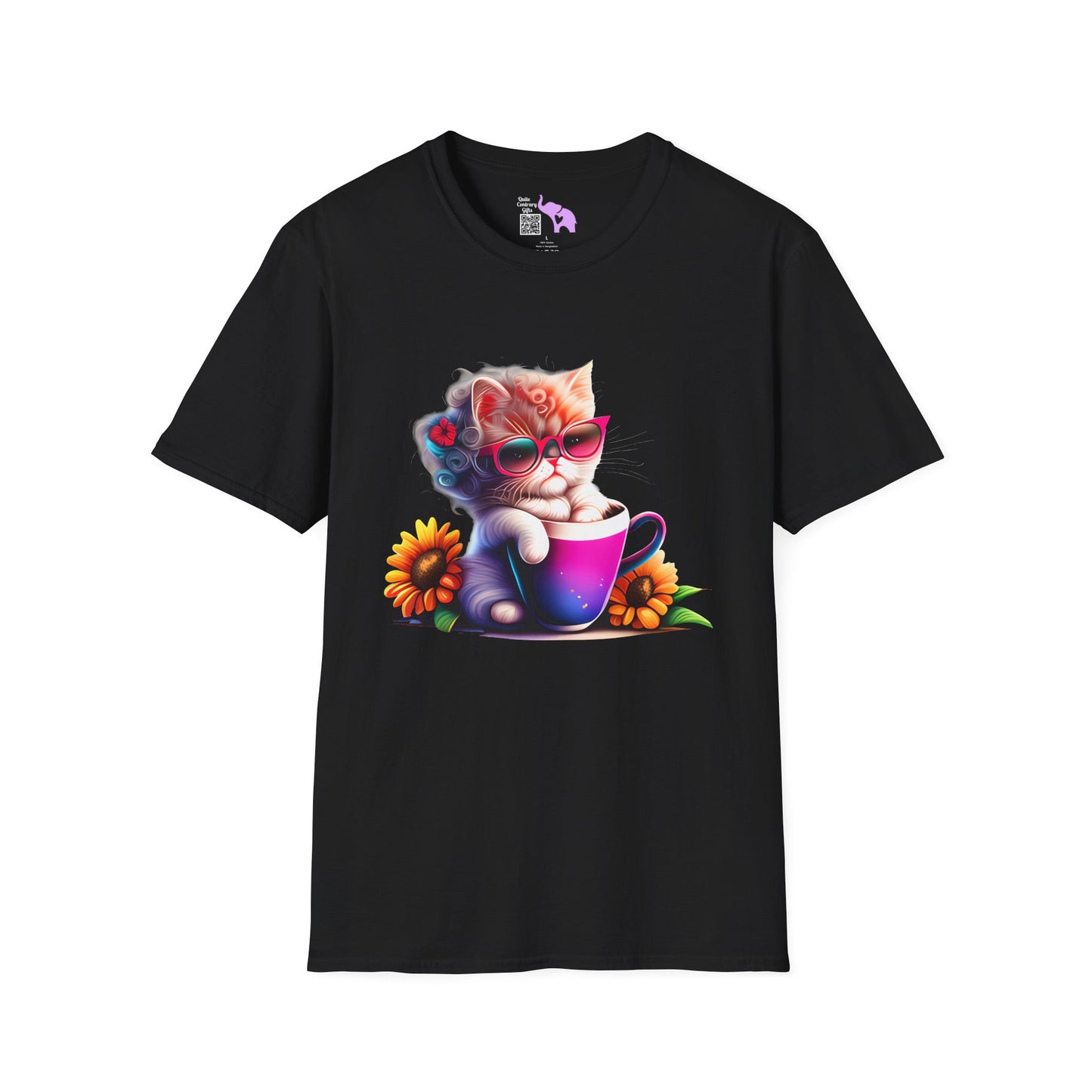 Cool Sunflower Kitten 3 Adult T-shirt