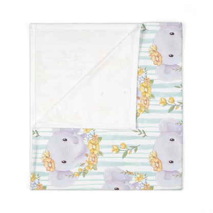 Elephant in Bloom Swaddle Blanket