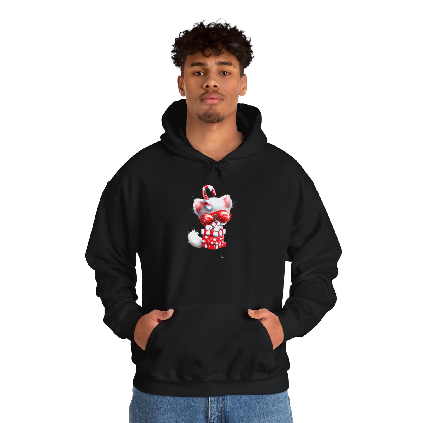 Candy Cane Kitten Heavy Blend™ Hooded Sweatshirt