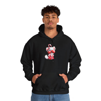 Candy Cane Kitten Heavy Blend™ Hooded Sweatshirt