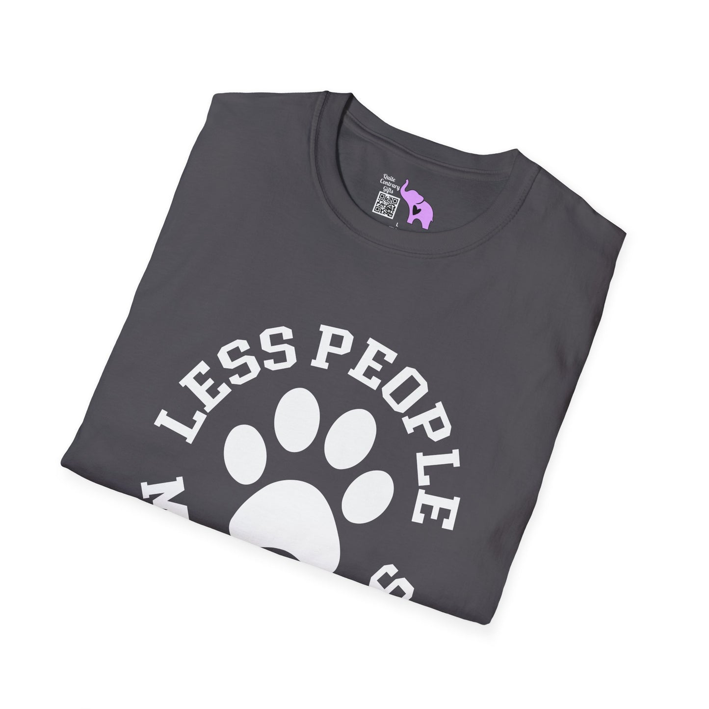 Less People More Dogs Adult T-shirt