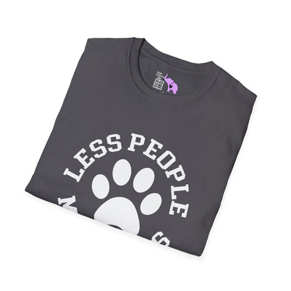 Less People More Dogs Adult T-shirt