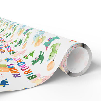 Happy Birthday Dinosaurs Wrapping Paper