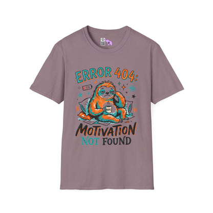 ""Error 404 Motivation Not Found (Sloth) Adult T-shirt