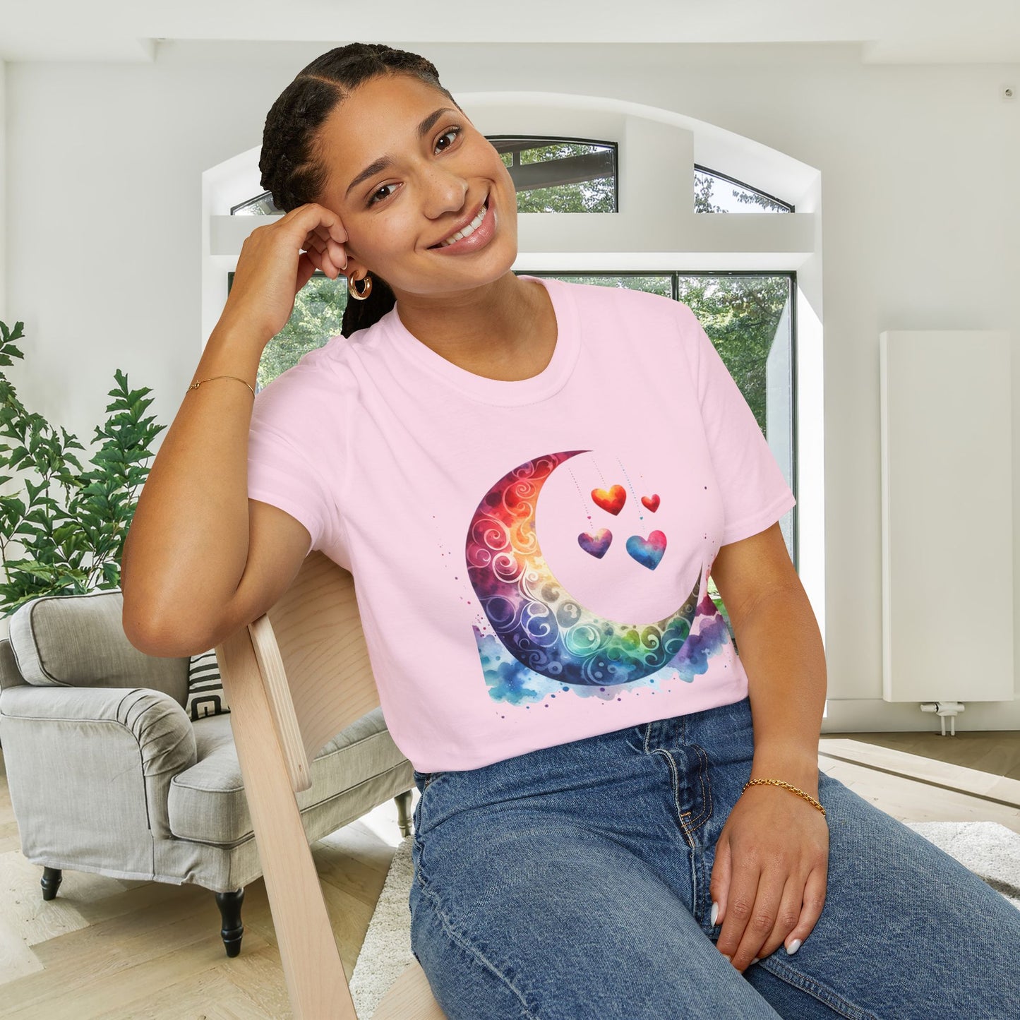 Moon in Love Adult T-shirt