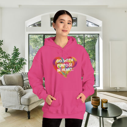 Go With Purpose In Heart Heavy Blend™ Hooded Sweatshirt