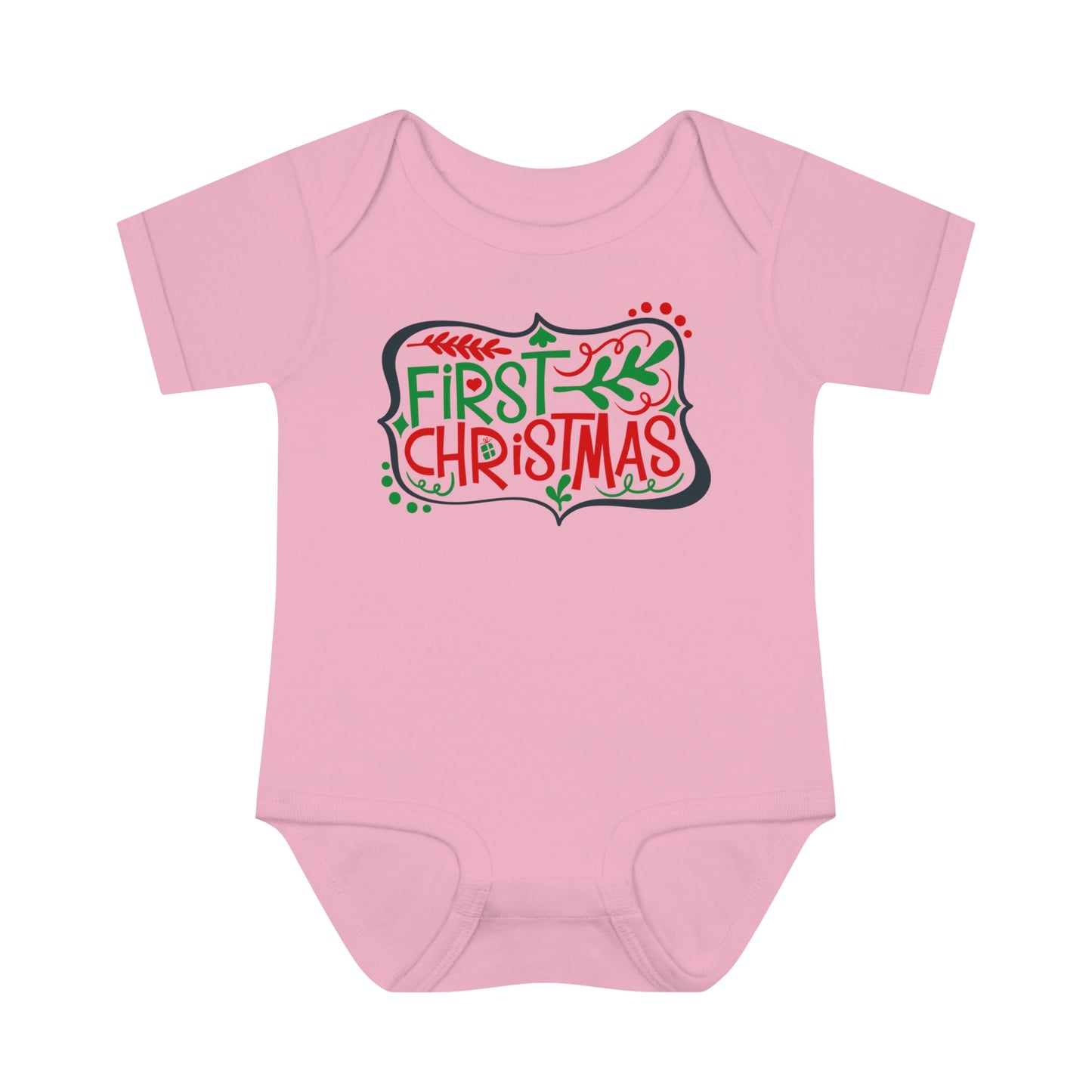 My First Christmas Infant Baby Rib Bodysuit