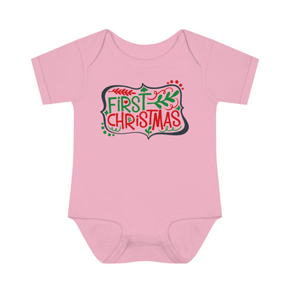 My First Christmas Infant Baby Rib Bodysuit