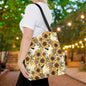 Honeycombs & Sunflowers Canvas Tote Bag