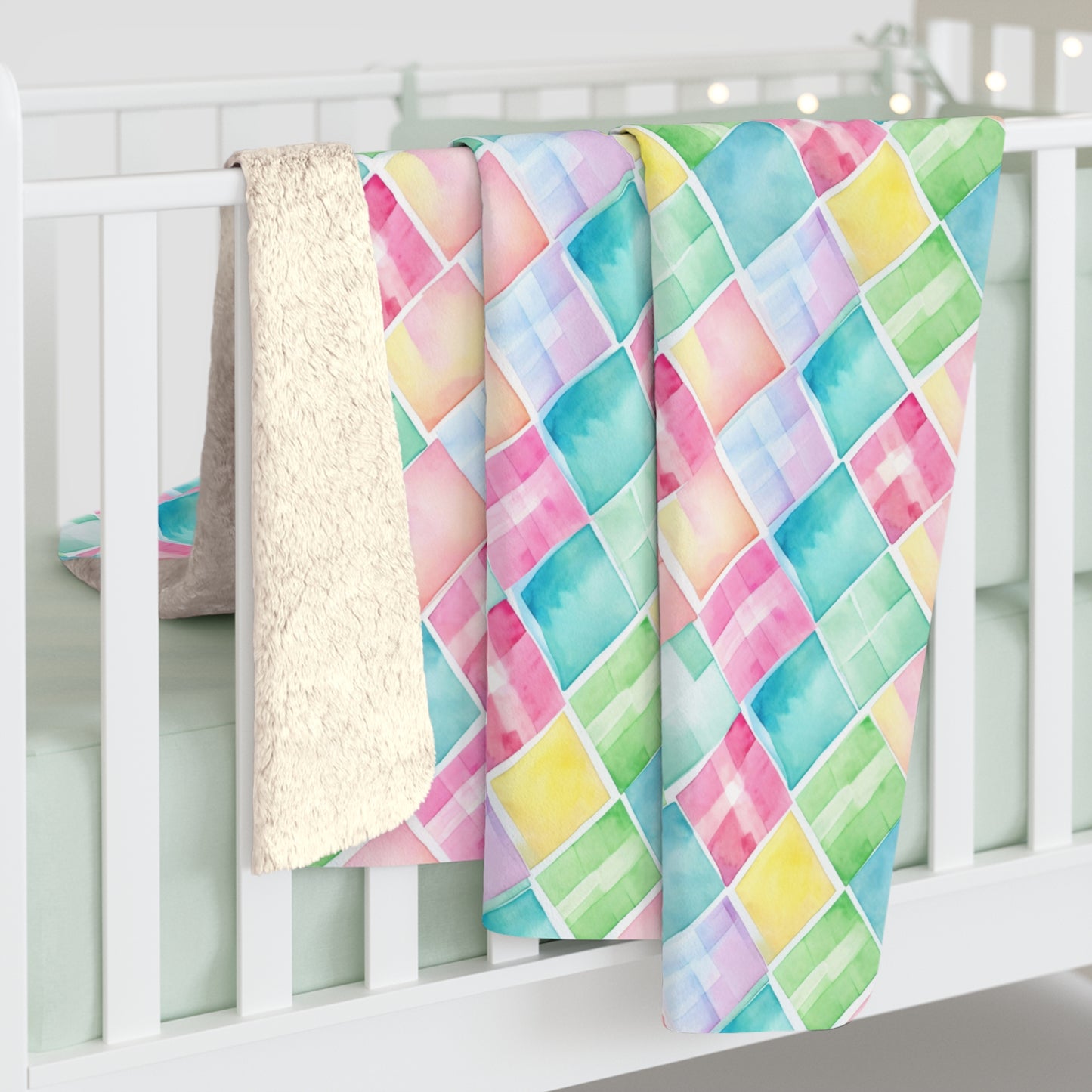 Watercolor Weave Sherpa Fleece Blanket