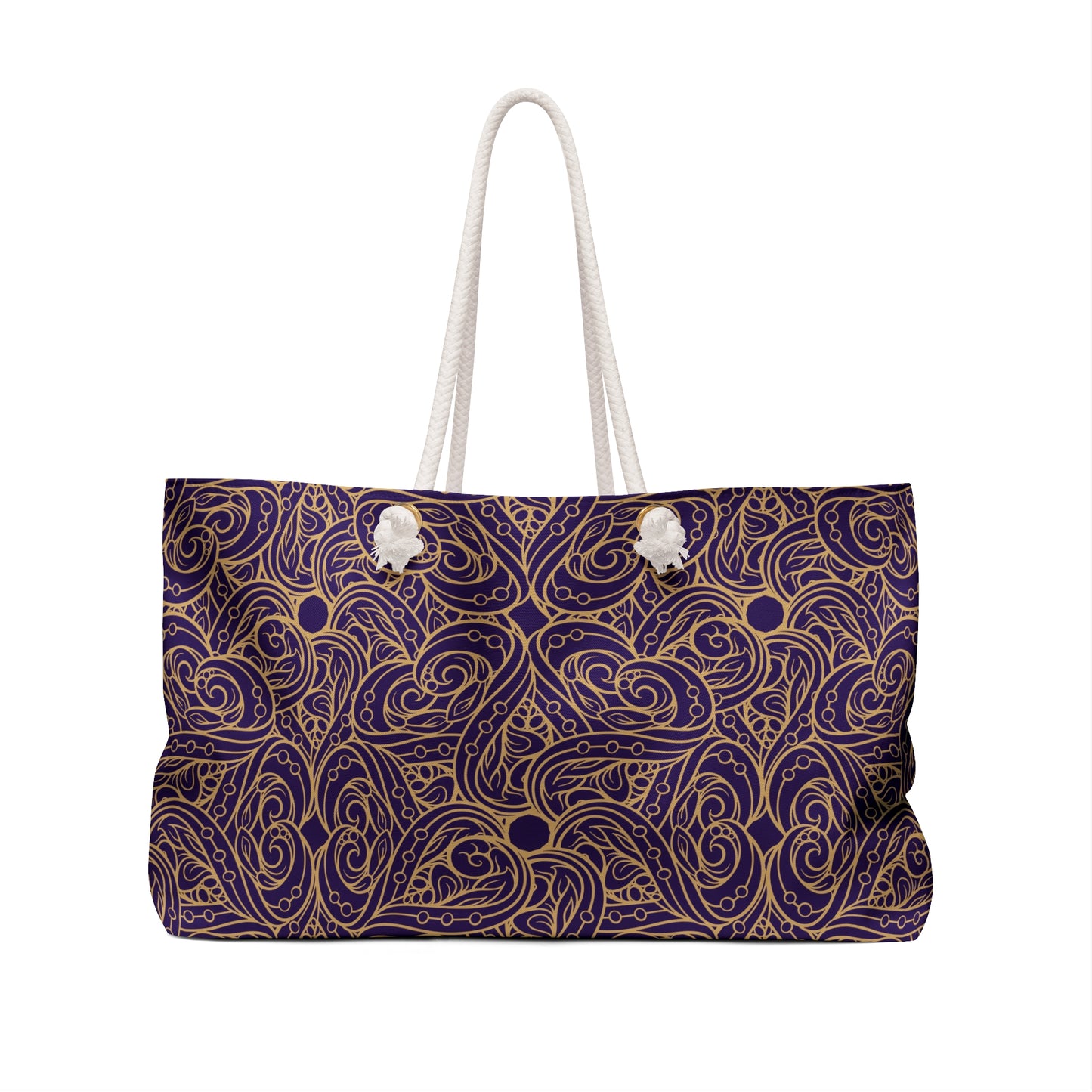 Golden Amethyst Radiance Mandala Weekender Bag