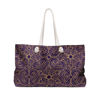 Golden Amethyst Radiance Mandala Weekender Bag