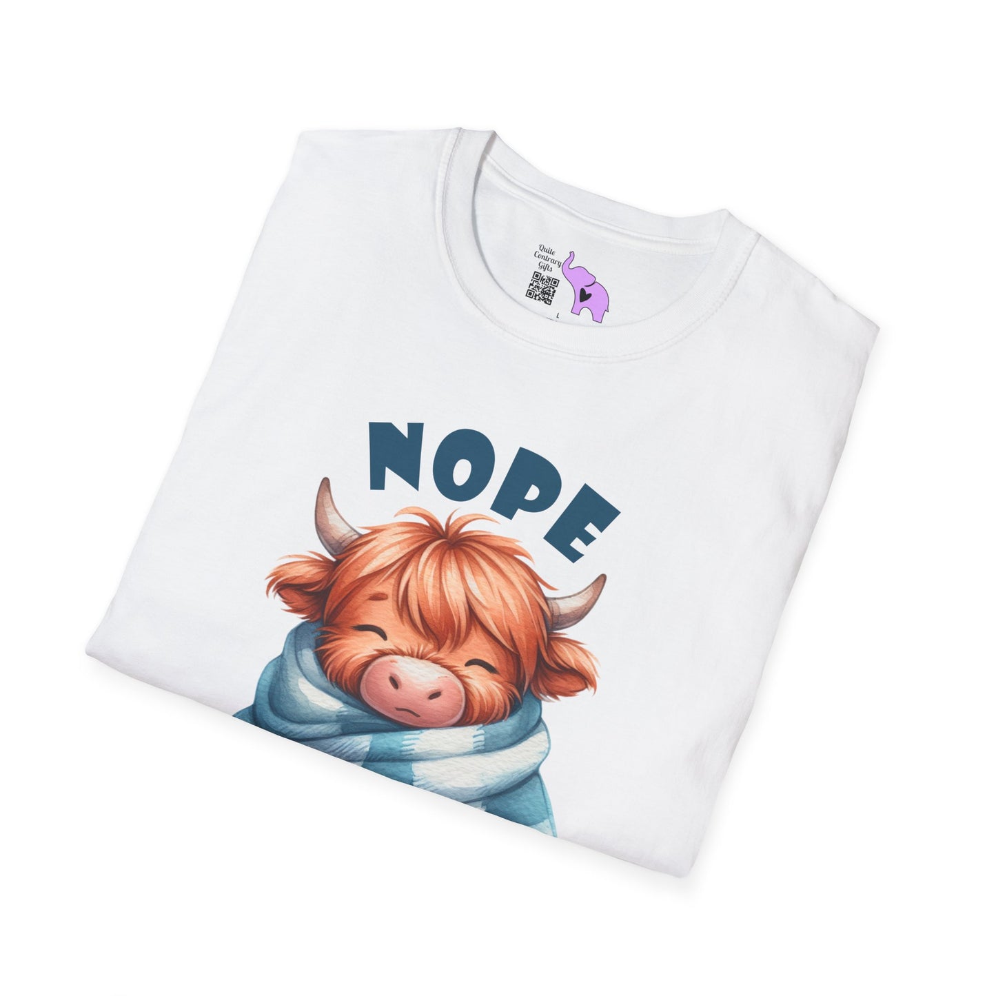 Nope Not Today Cute Cow Adult T-shirt