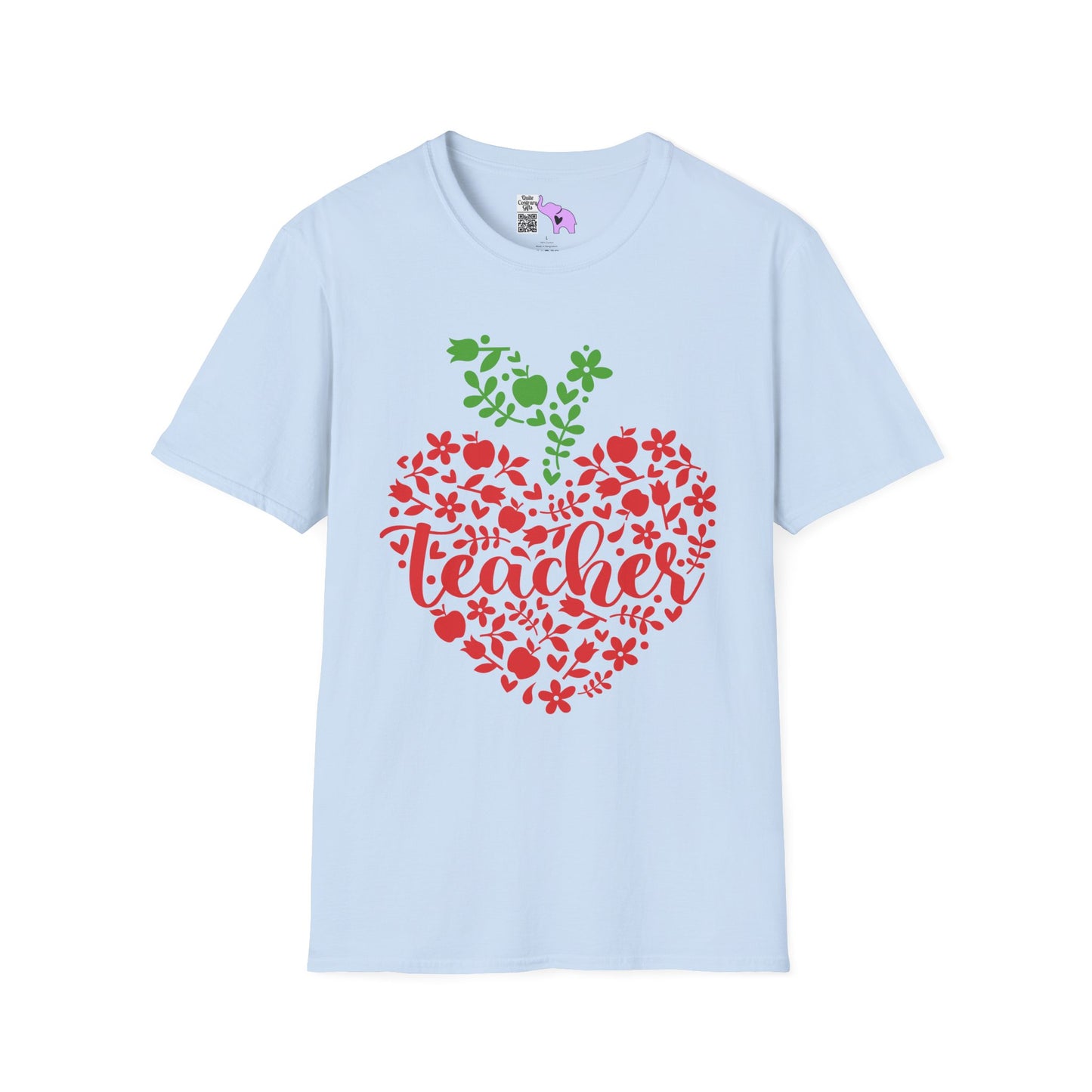 Teacher Apple Heart Adult T-shirt