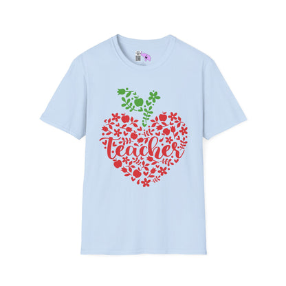 Teacher Apple Heart Adult T-shirt