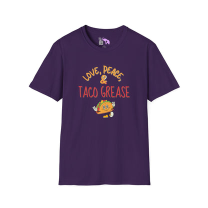 Love, Peace, & Taco Grease Adult T-shirt