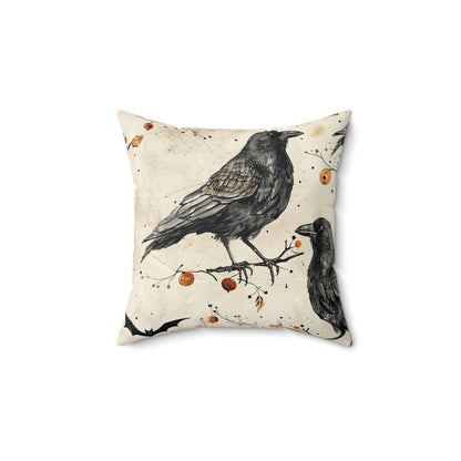 Crow & Gourd Throw Pillow