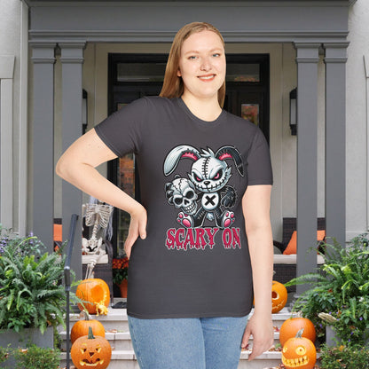 Scary On Voodoo Bunny Adult T-shirt