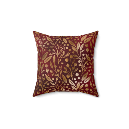 Royal Ember Blossoms Throw Pillow
