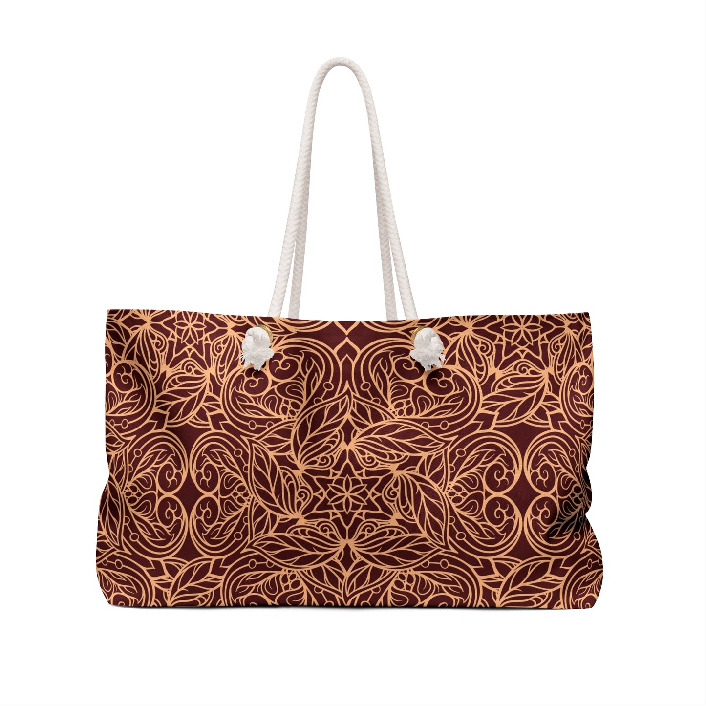 Golden Crimson Star Mandala Weekender Bag