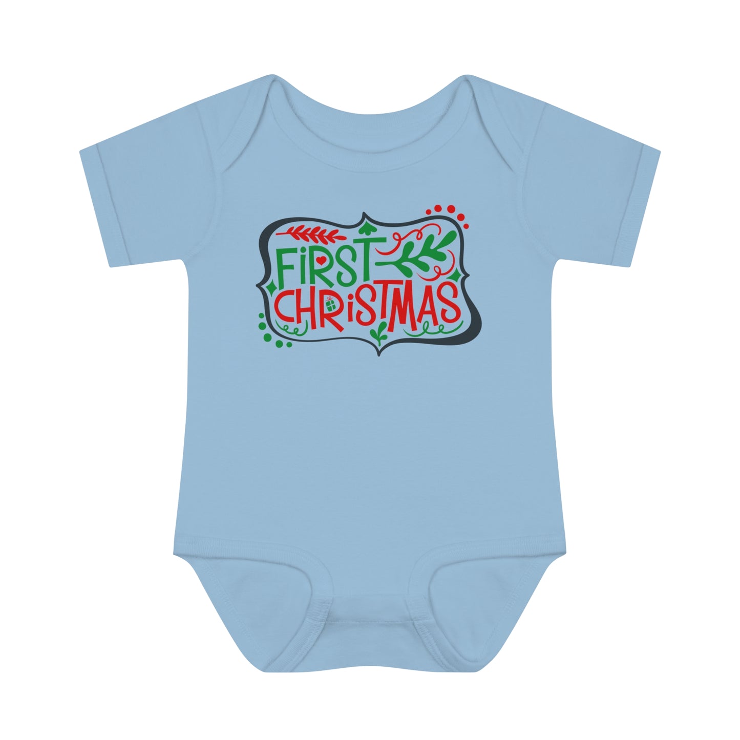 My First Christmas Infant Baby Rib Bodysuit